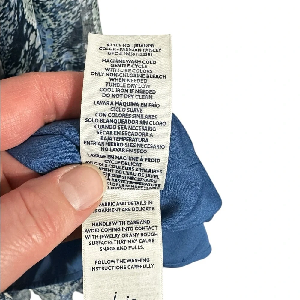 NWT Joie Blue Printed Parisian Paisley Tiered Maxi Dress Sz XXL